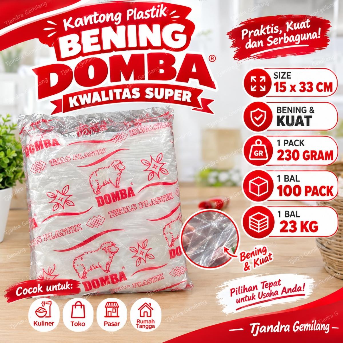 NATURAL DOMBA MERAH 15 @230 GRAM 100 PACK